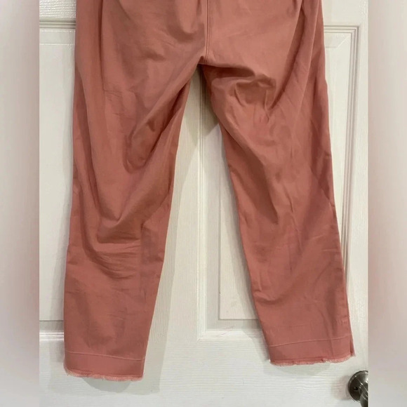 Loft Outlet Coral Modern Chino Crop Undone Hem Pockets Pants Size 4 Flat Front - Picture 15 of 16